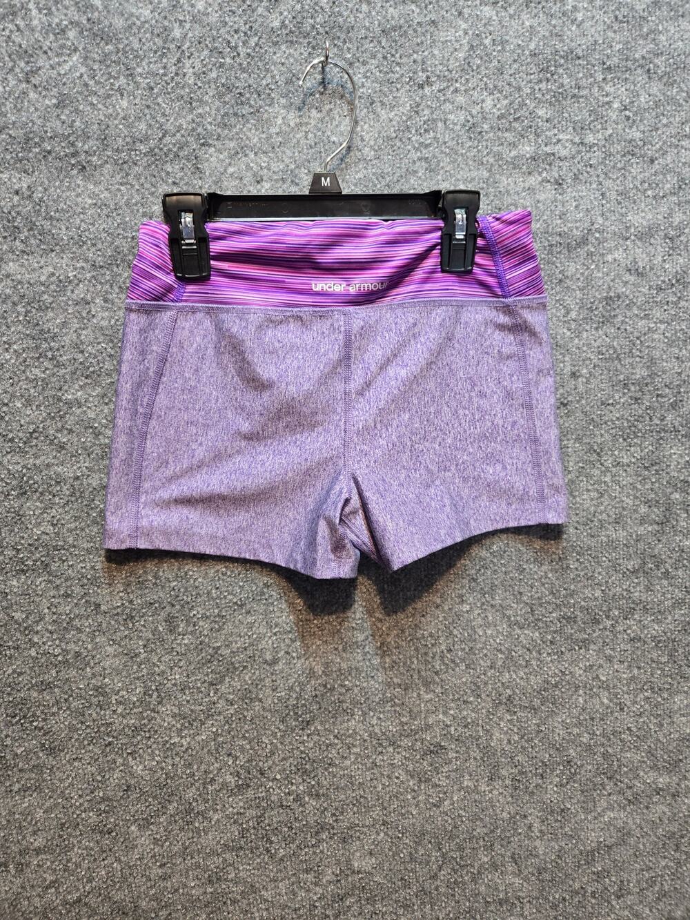 Purple under armour women's small Heat armour Legging shorts